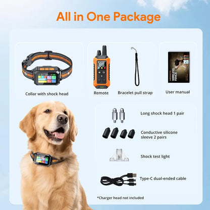 Meowant GPS Track Wireless Dog Fence System - Training Collar, Remote, Free App, 82-7000Ft Range, 3 Training Modes, Waterproof LCD Collar for Dogs over 10Lbs (Outdoor Use)
